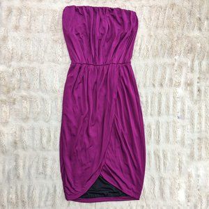 RACHEL Rachel Roy Magenta Draped Strapless Cocktail Mini Dress, Sz. XS / S